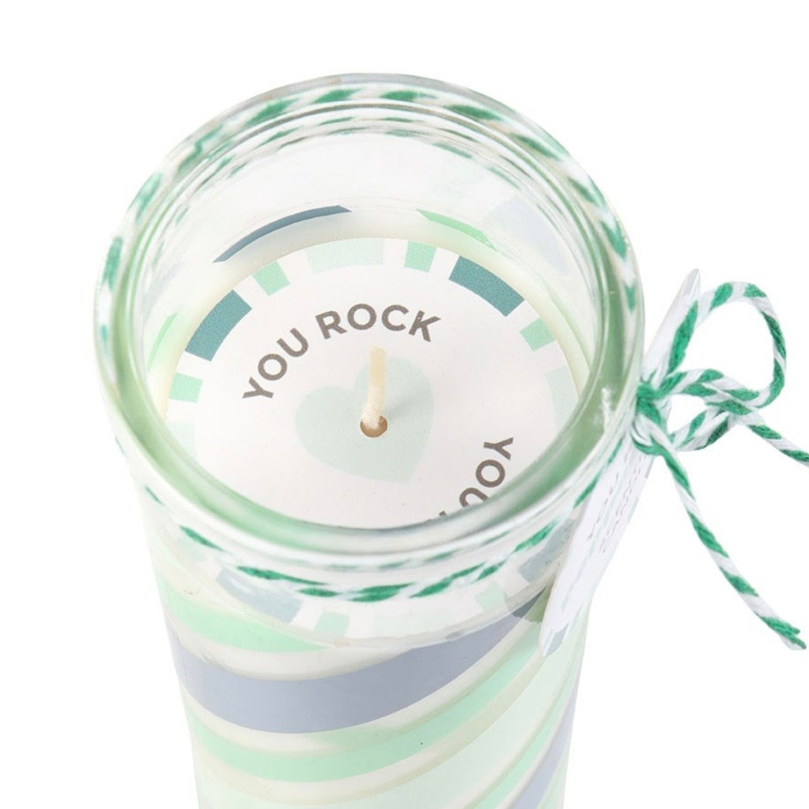 Candy Stripe Glass Tube Candle