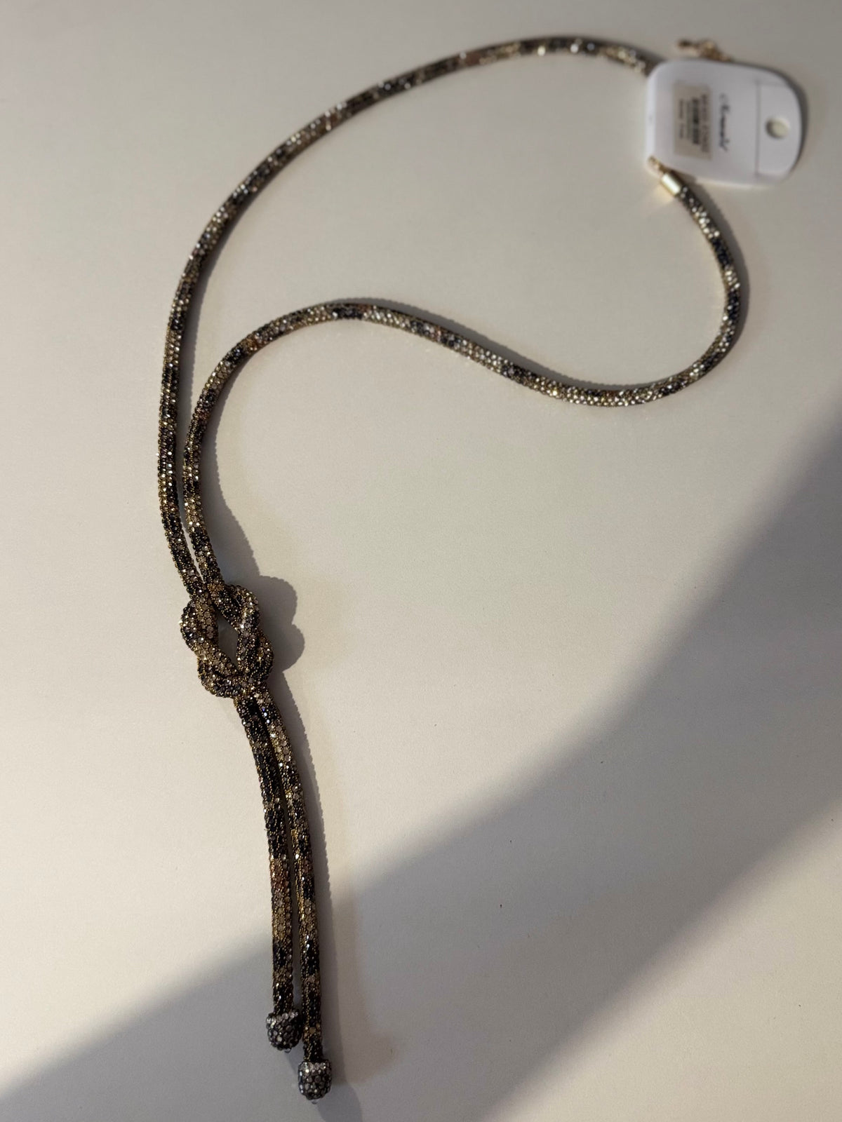 π Leopard Print Knot Lariat Necklace