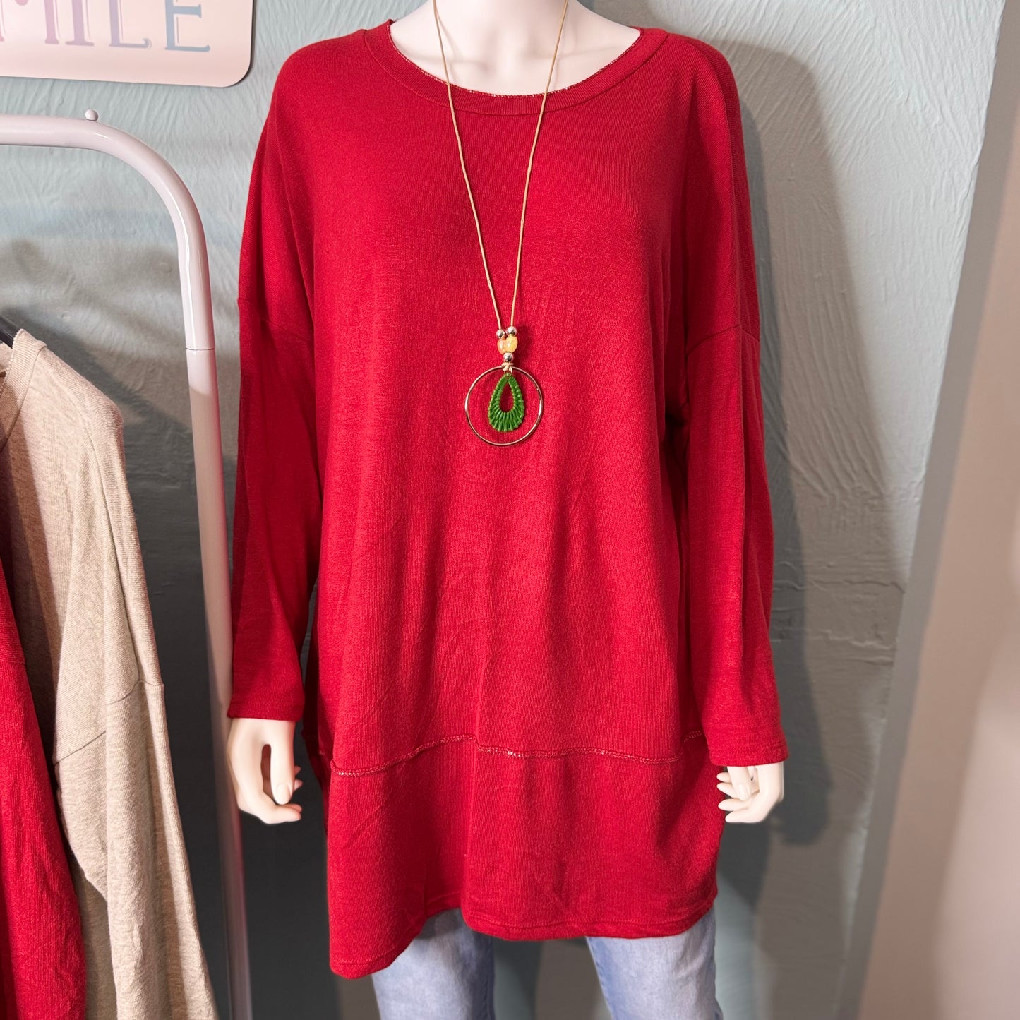 Madison - Long Sleeve Oversized Trim jumper/Top - up to a UK 24.