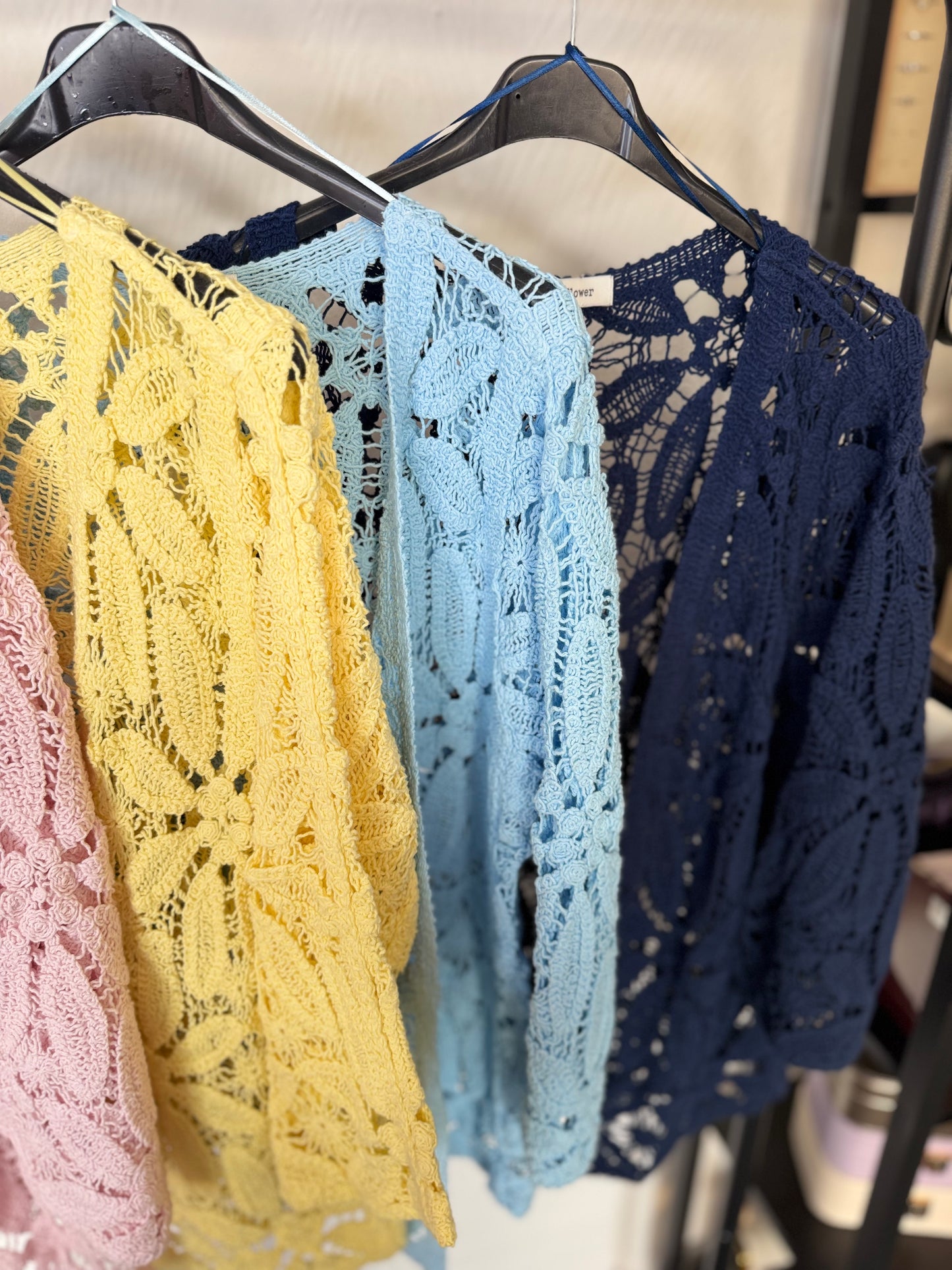 Mary - 3/4 Sleeve Crochet Cardigan