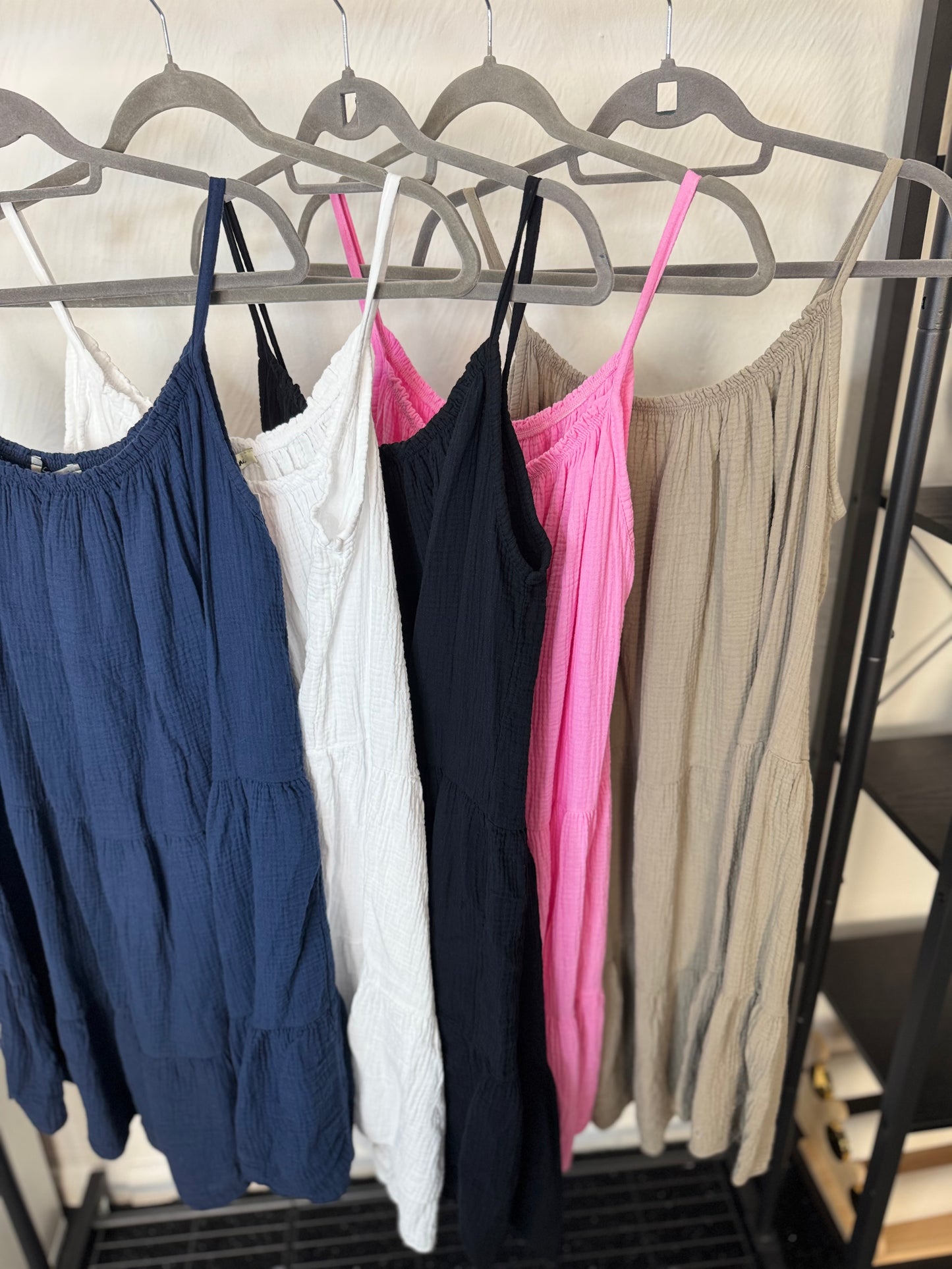 Jasmine - Plain Cotton Midi Dress