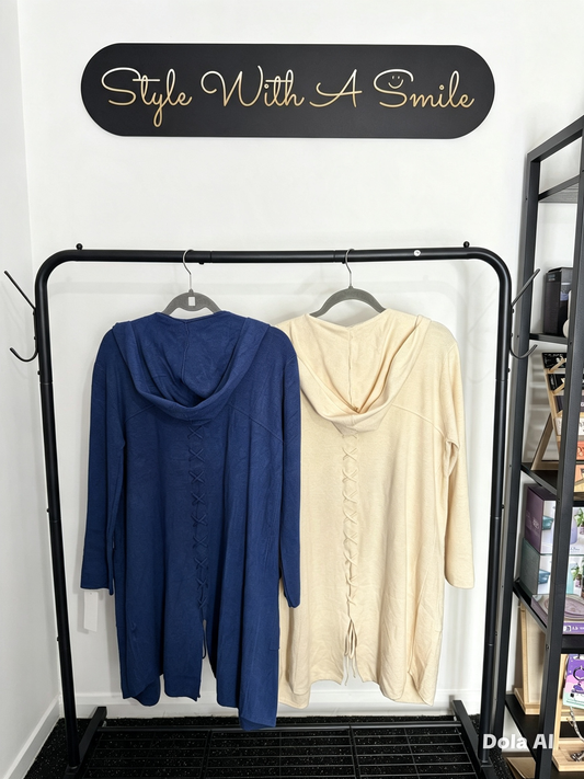 Clarice - Criss Cross Hooded Cardigan