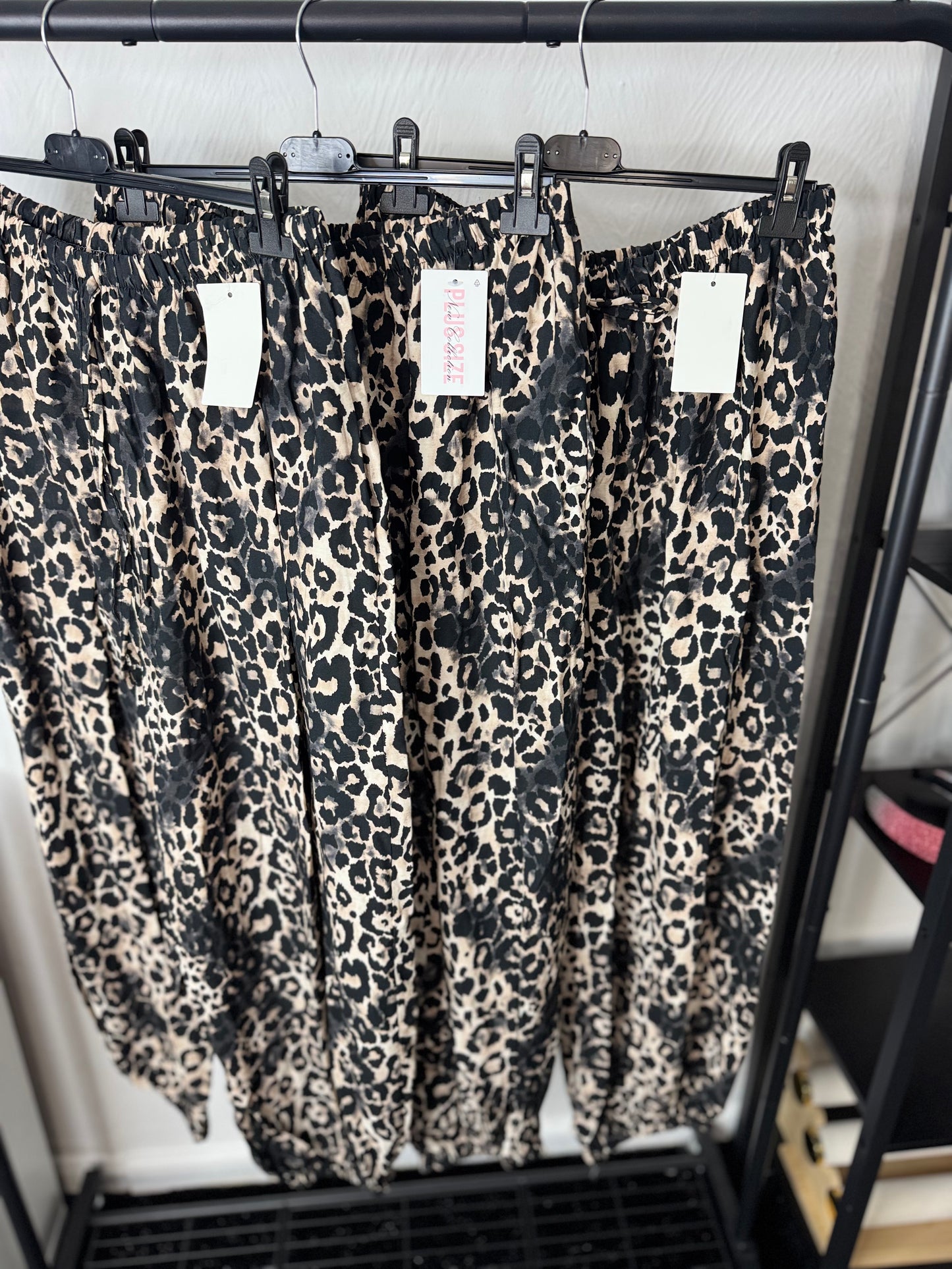 Zara - Leopard Print Cuffed Leg Trousers