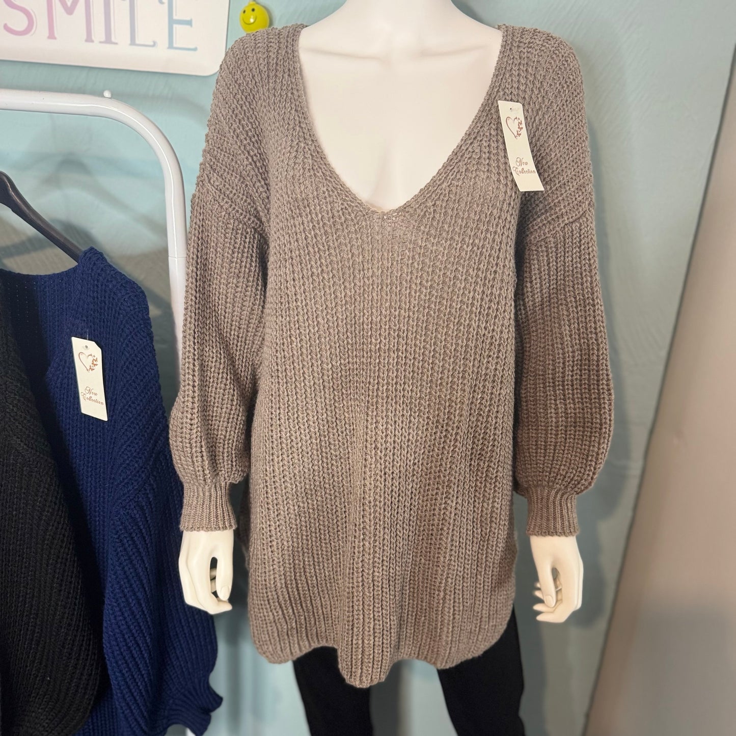 Dutty - Oversized Waffle Knit Dipped Hem Jumper - up to a UK 22 - Knitwear Womenswear