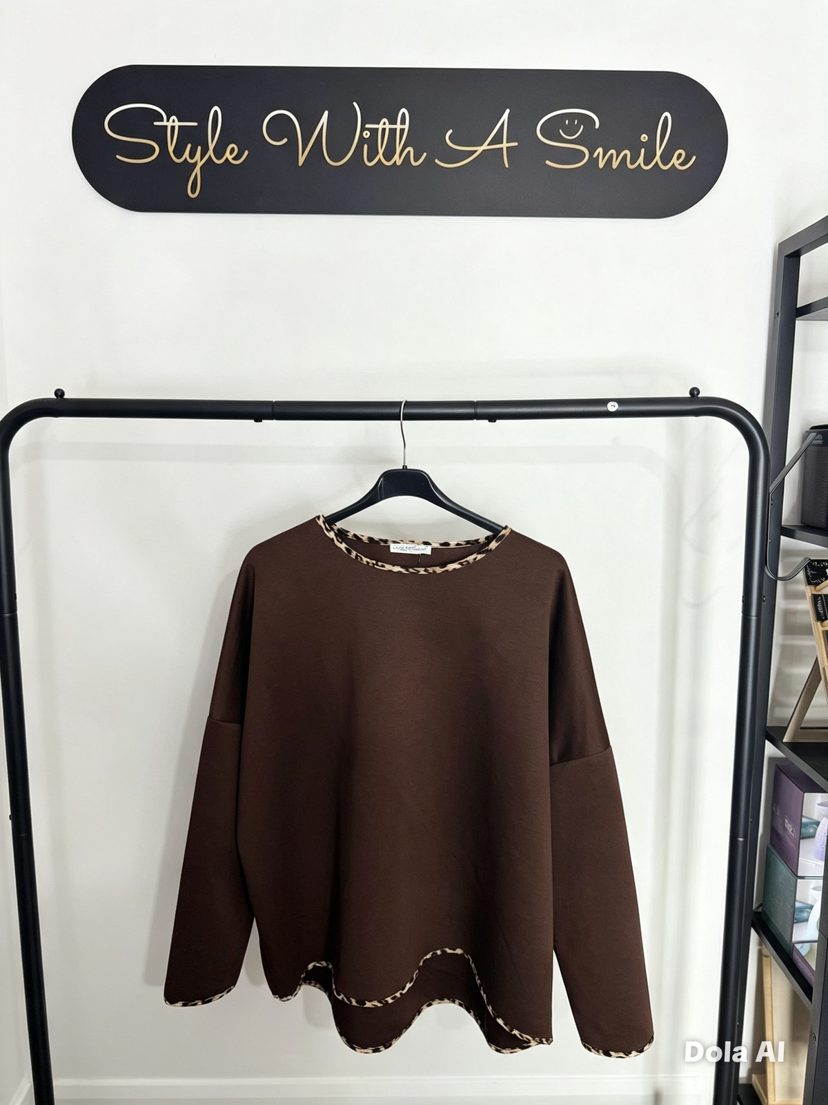 Sam - Leopard Print Trim Top