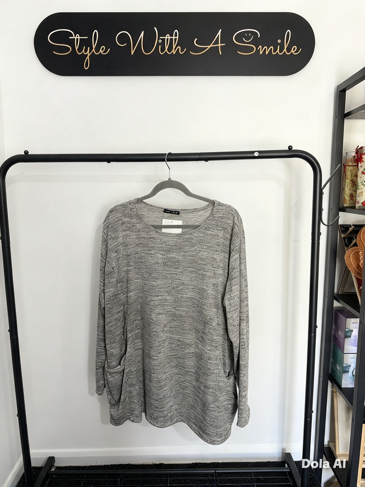 Ella - Longline Marl Jumper With Pockets