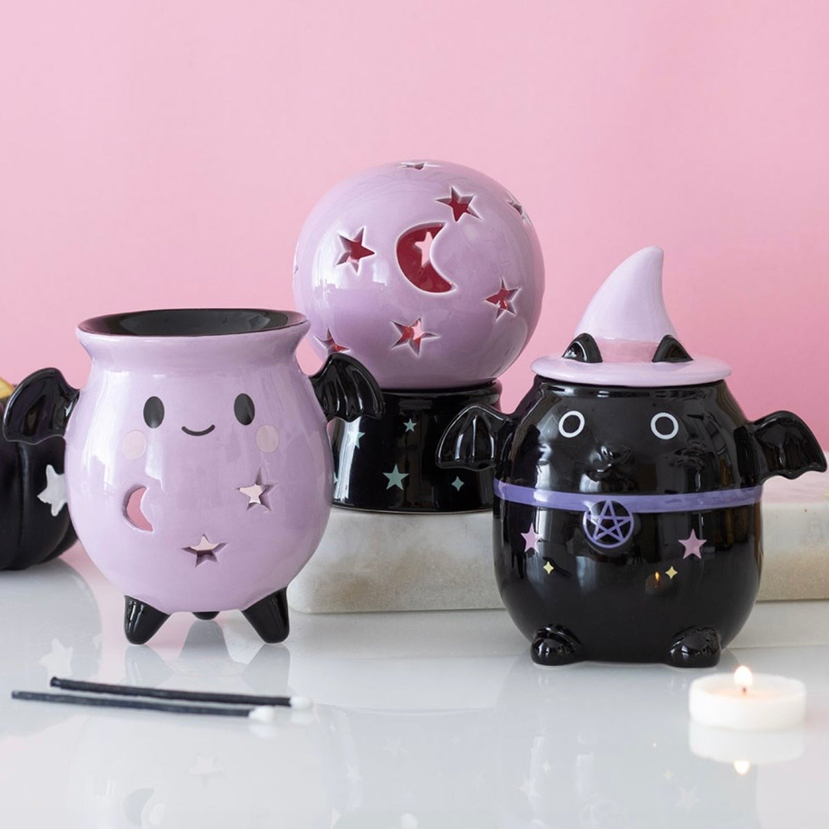 Pastel Bat Cat Oil Burner