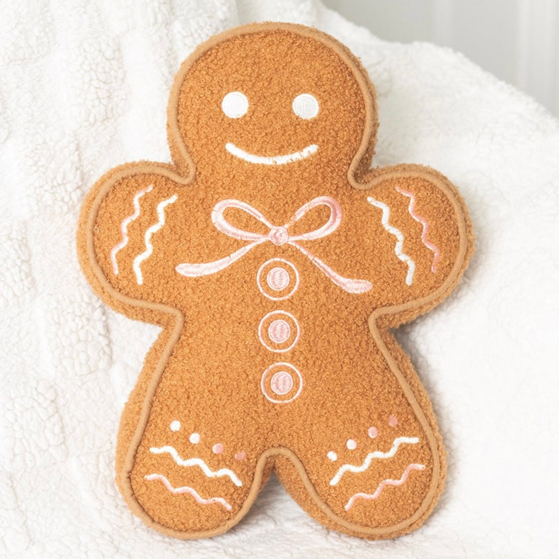 Sugarplum Bakery Gingerbread Man Boucle Cushion