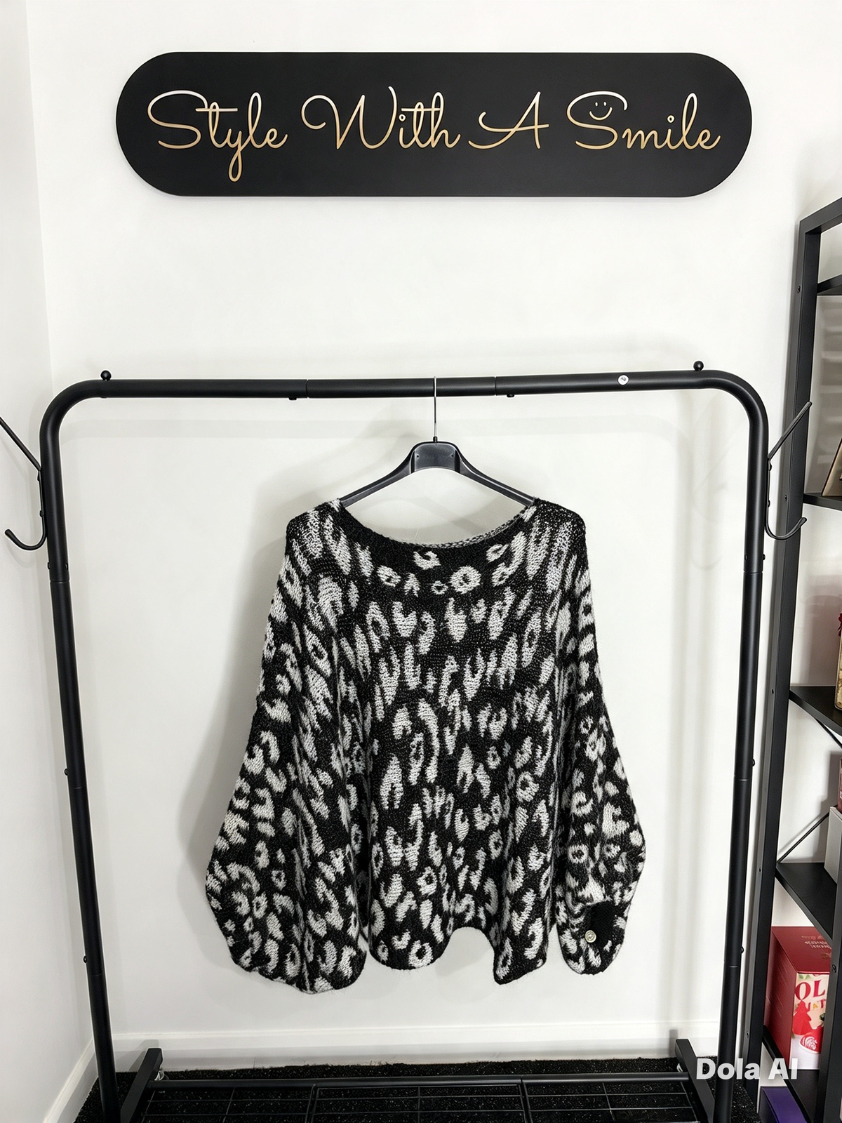 Sally - Leopard Print Button Detail Jumper