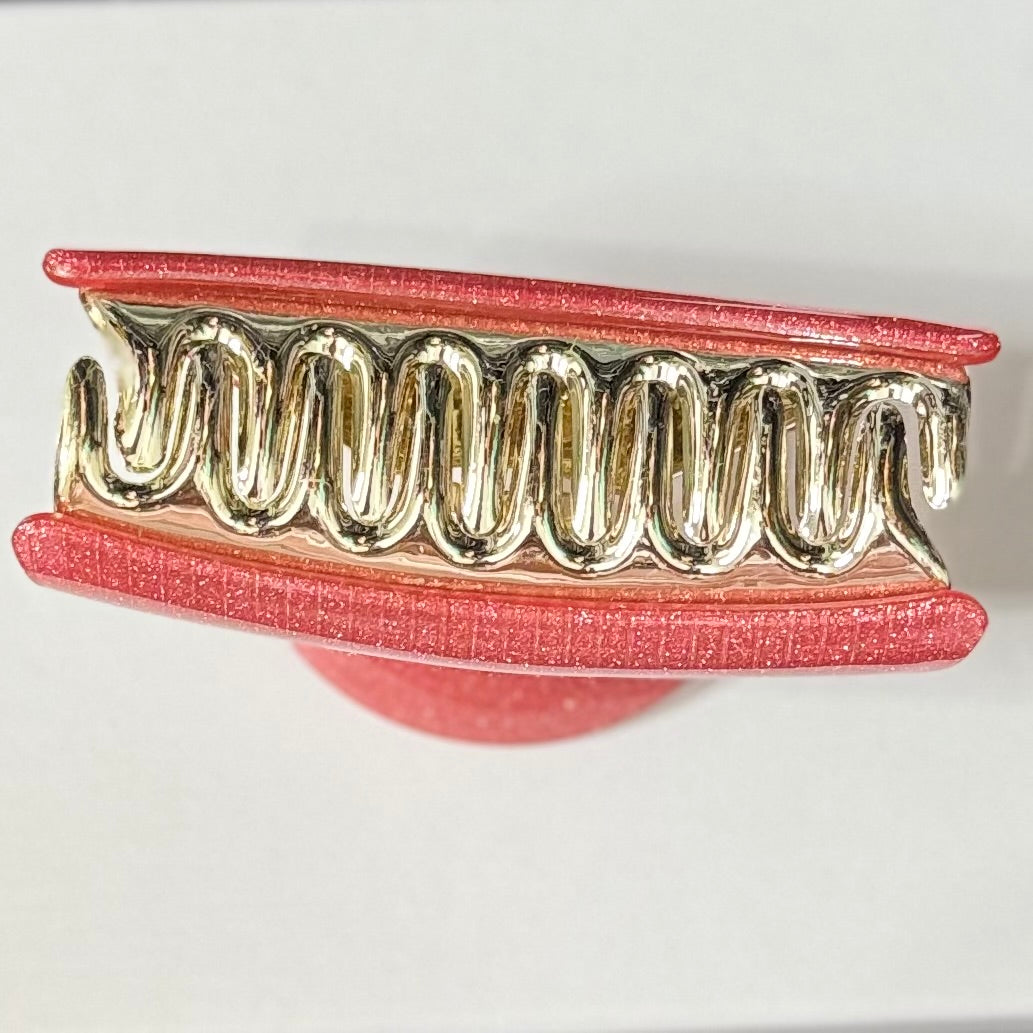 Sparkly Hair Claw Assorted Colours - Pink Glitter Design for Stylish Hair Accessory