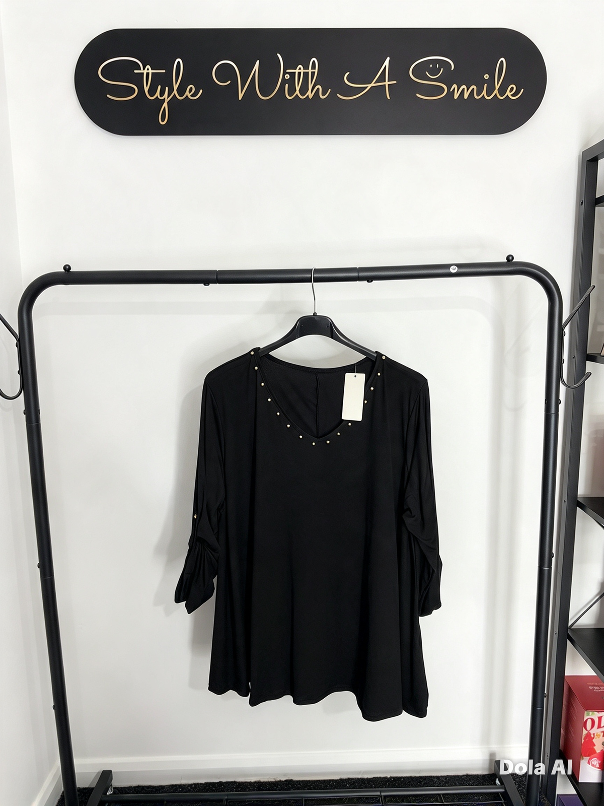 Sally - V Neck Studded Top