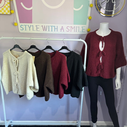 Luna - Tie Up 3/4 Length Knitted Cardigan!