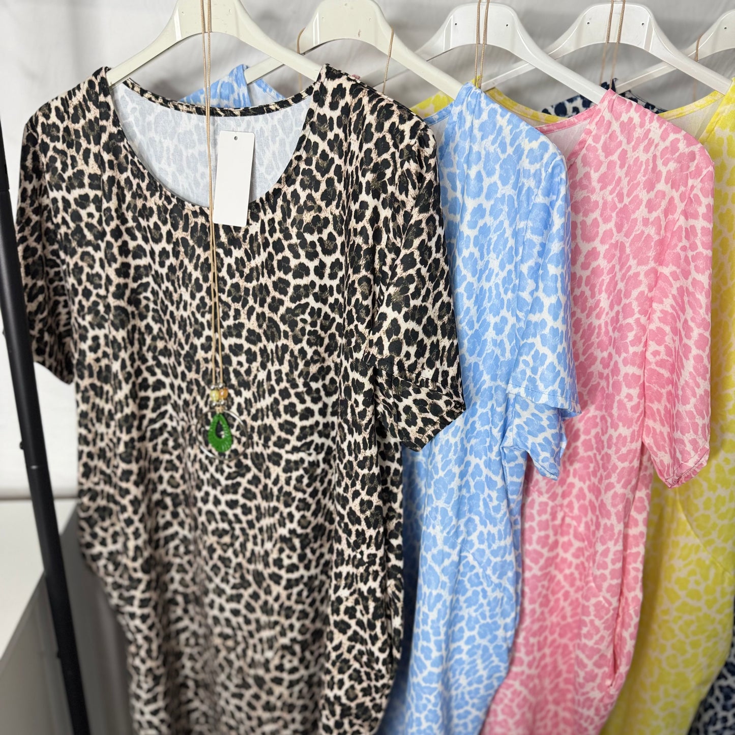 Suki - leopard Print Jersey Dress With Pockets