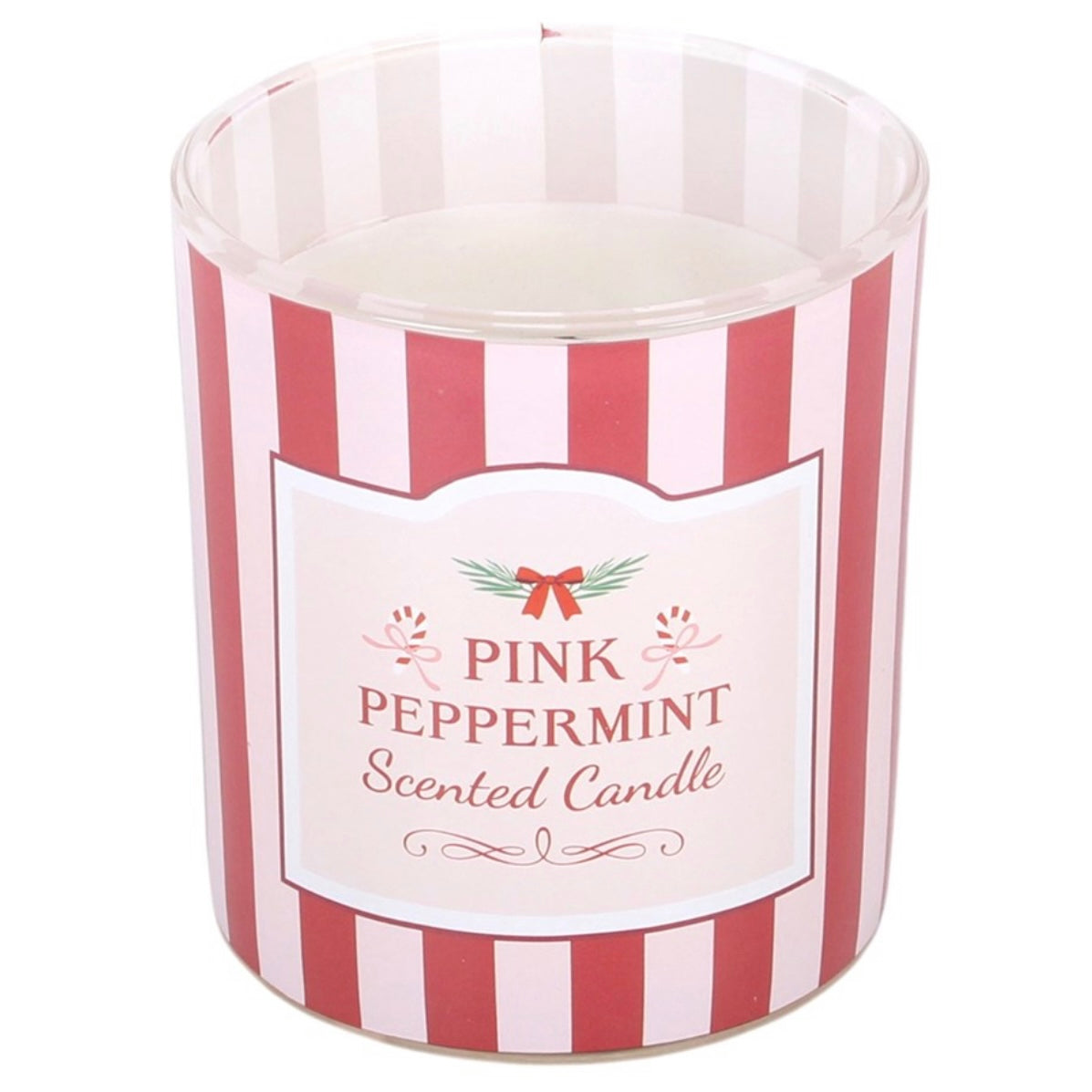 Pink Peppermint Stripe Candle