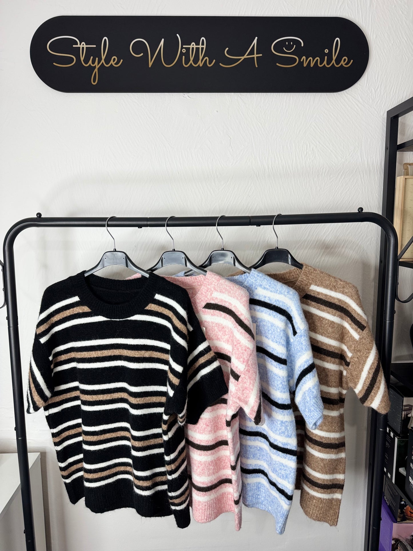 Winter - Short Sleeve Stripe Jumper