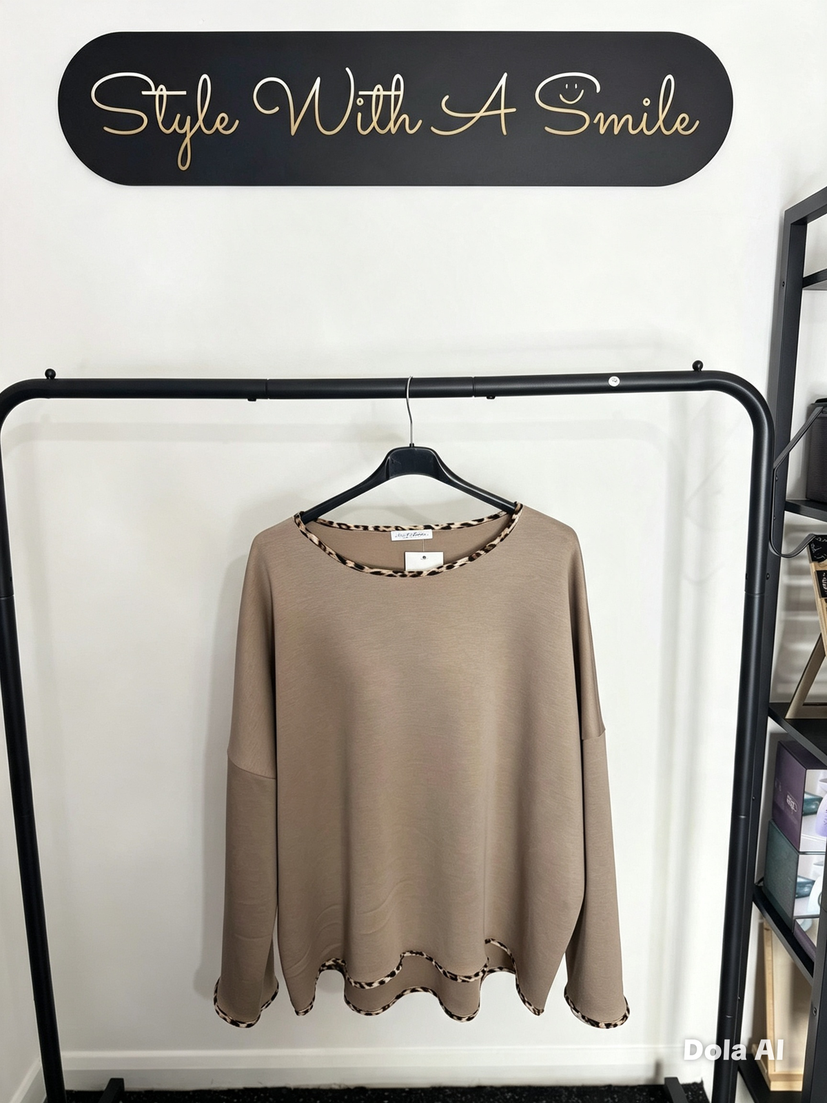 Sam - Leopard Print Trim Top