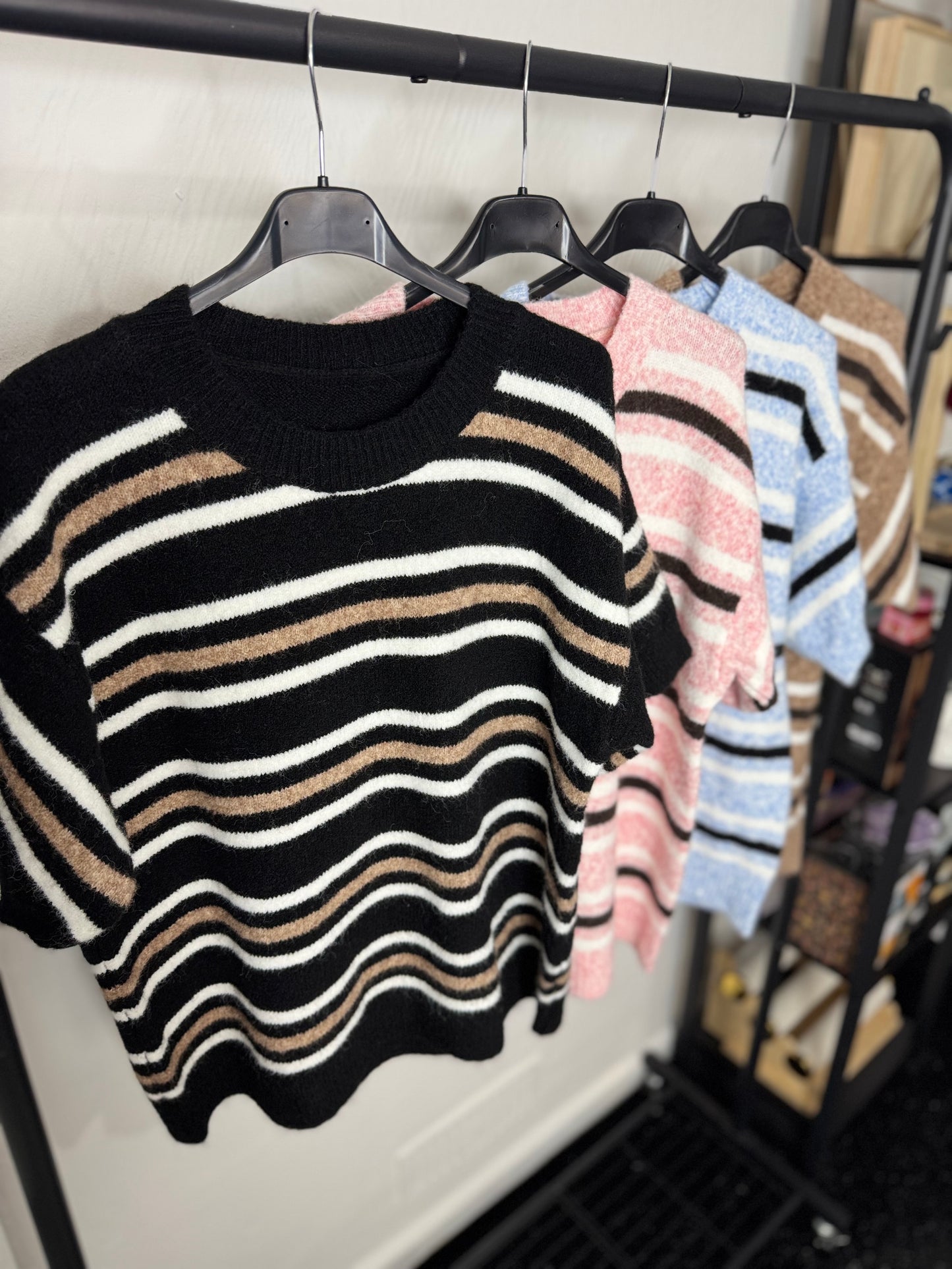 Winter - Short Sleeve Stripe Jumper