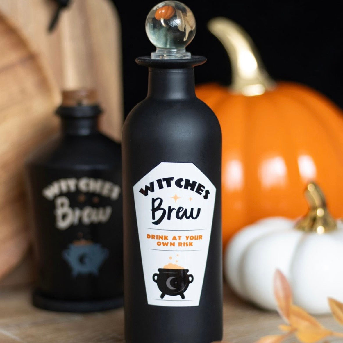 Decorative Witches Brew Glass Potion Bottle