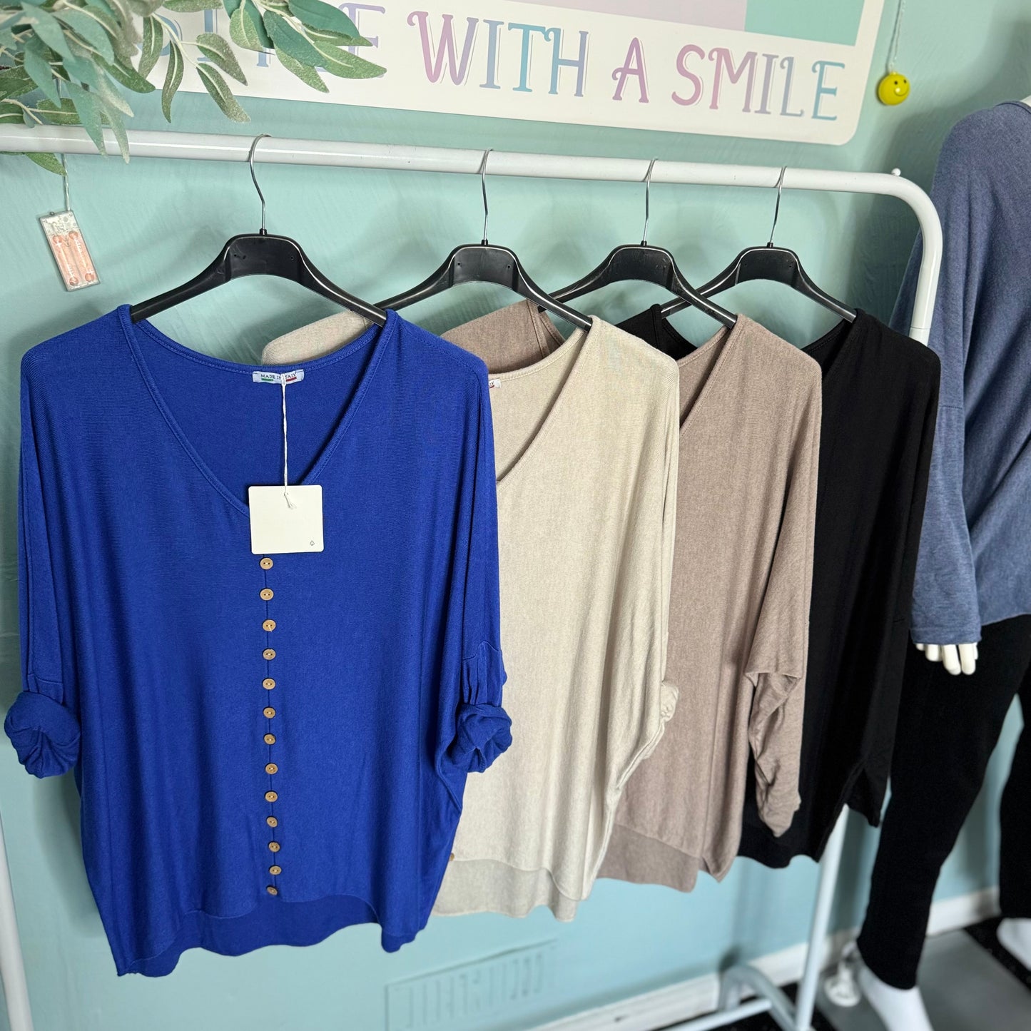 Elodie - Basic Plain V Neck Fine Knit Jumper - Womenswear Knitwear Long Sleeve Vneck.