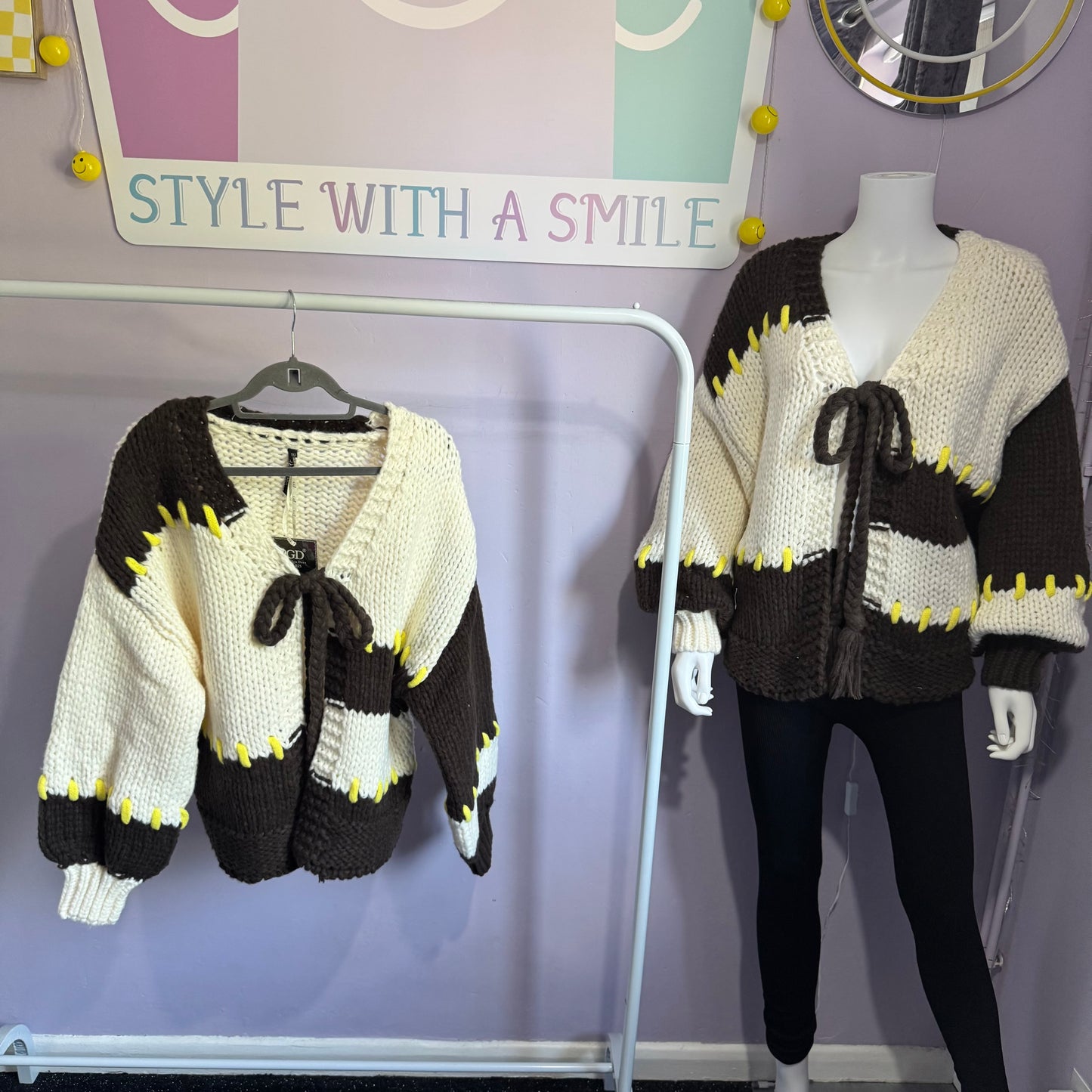 Josephine - Tie Up Knitted Cardigan!