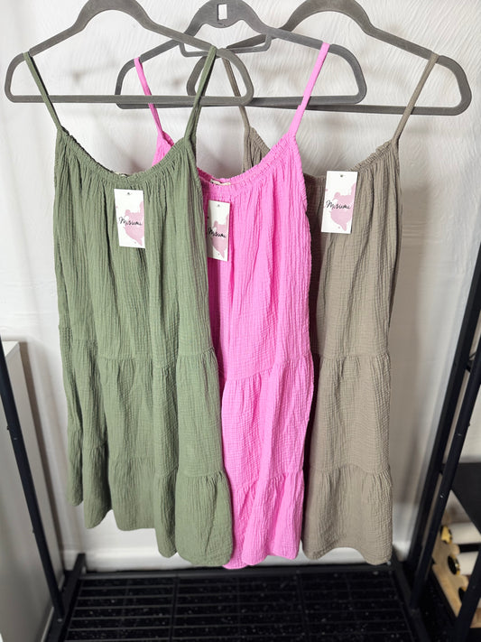 Jasmine - Plain Cotton Midi Dress