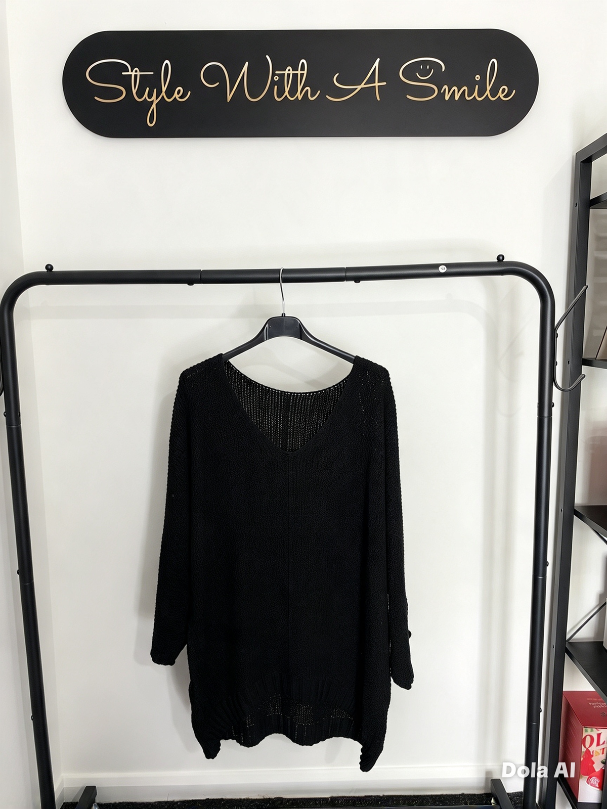 Anya - Waffle Knit Dipped Hem Jumper