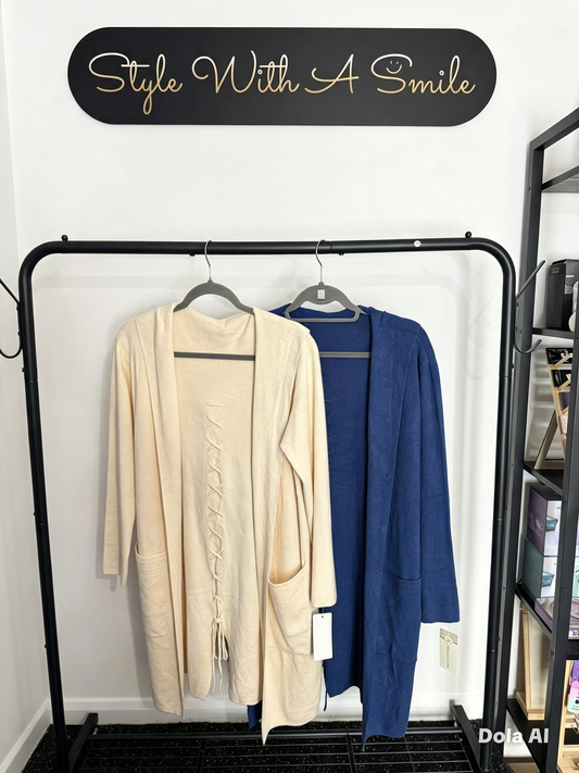 Clarice - Criss Cross Hooded Cardigan