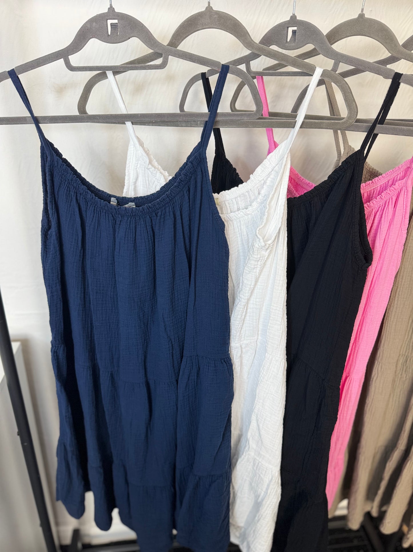 Jasmine - Plain Cotton Midi Dress