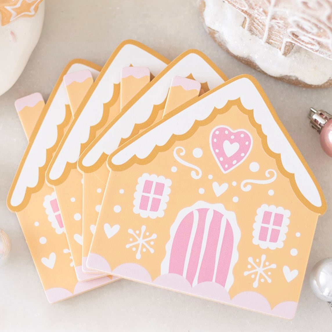 Gingerbread House Coaster Set