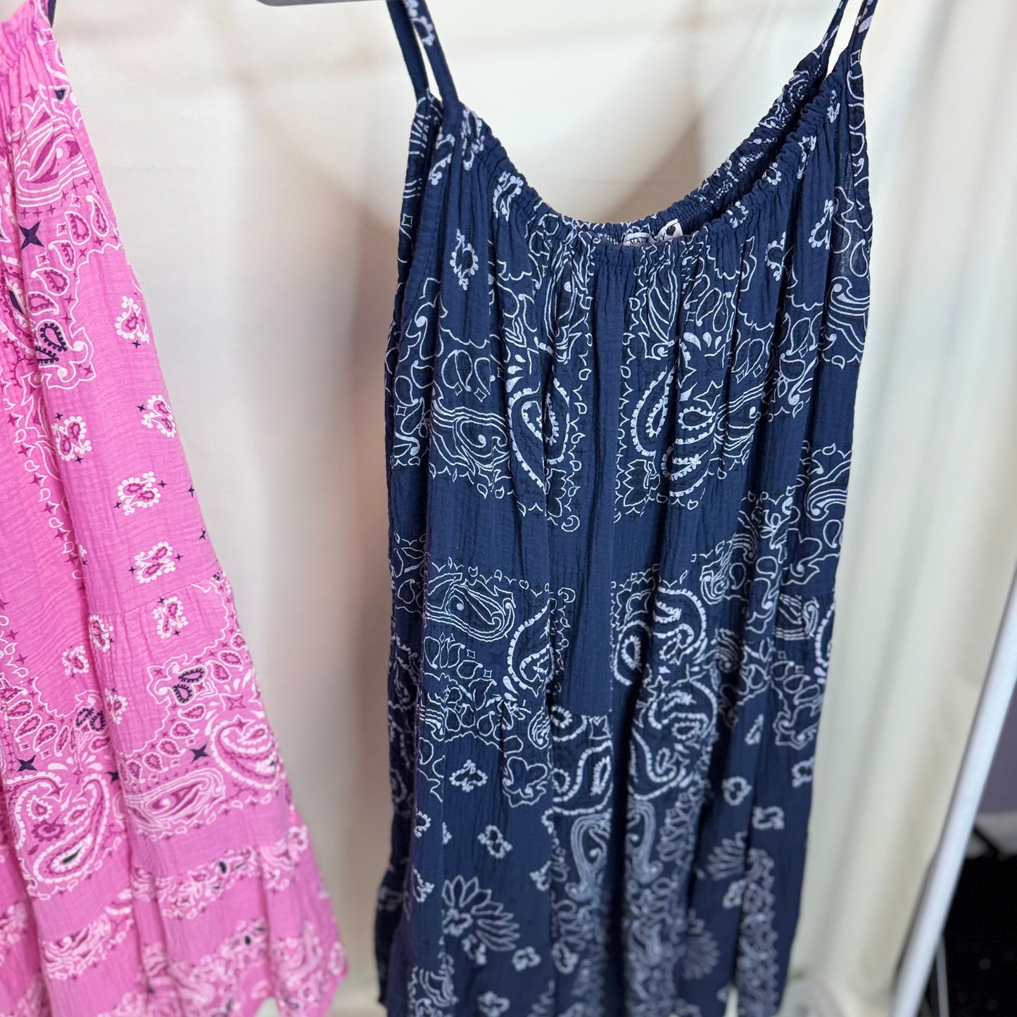 Miley - Bandana Print Cheesecloth MIDI Dress