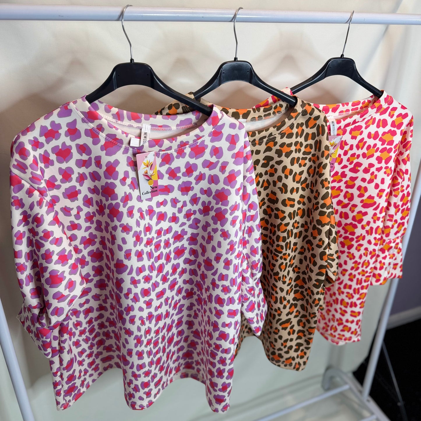 Sage - Leopard Print Top With Button Detailing