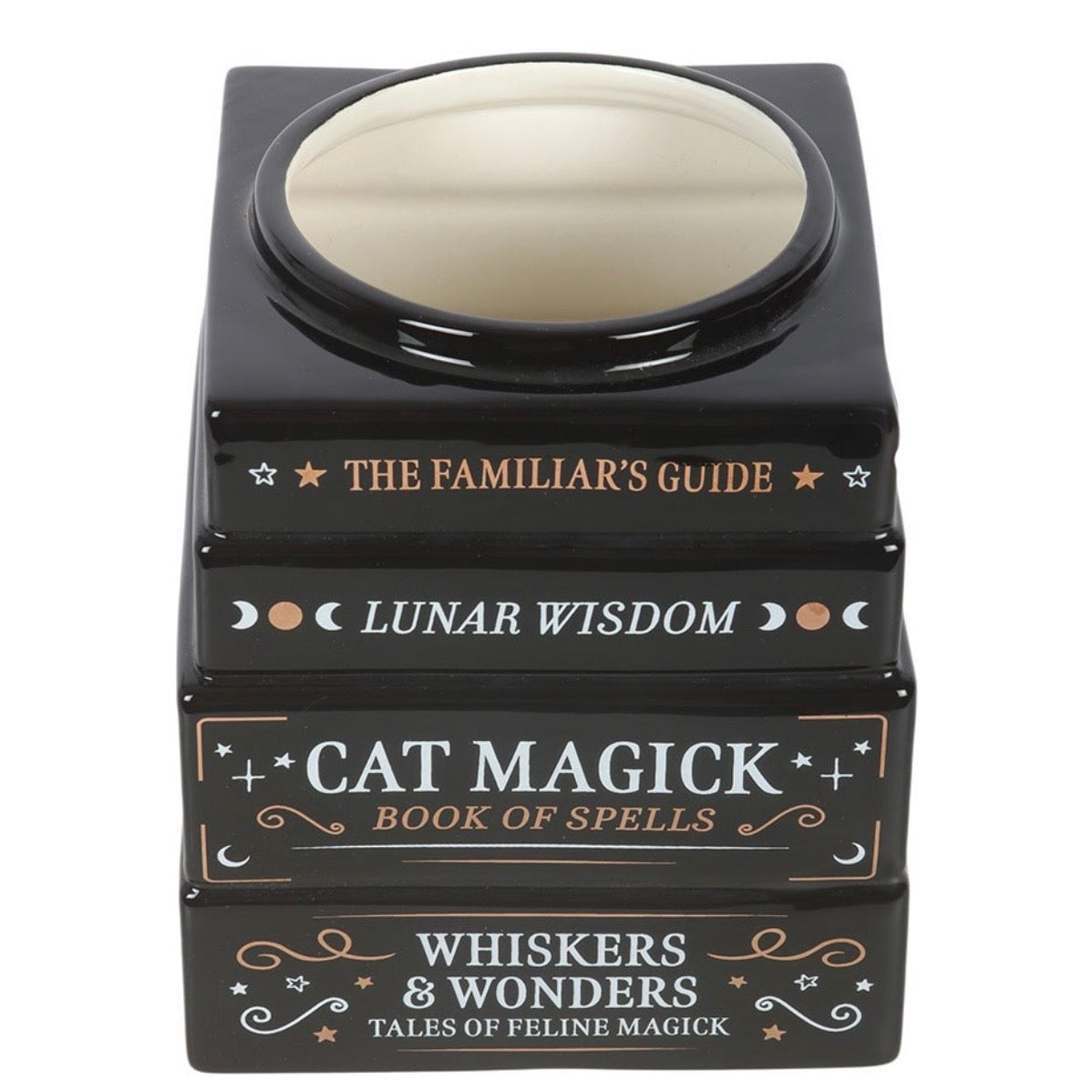 Black Cat Magick Book Shaped Flower Vase