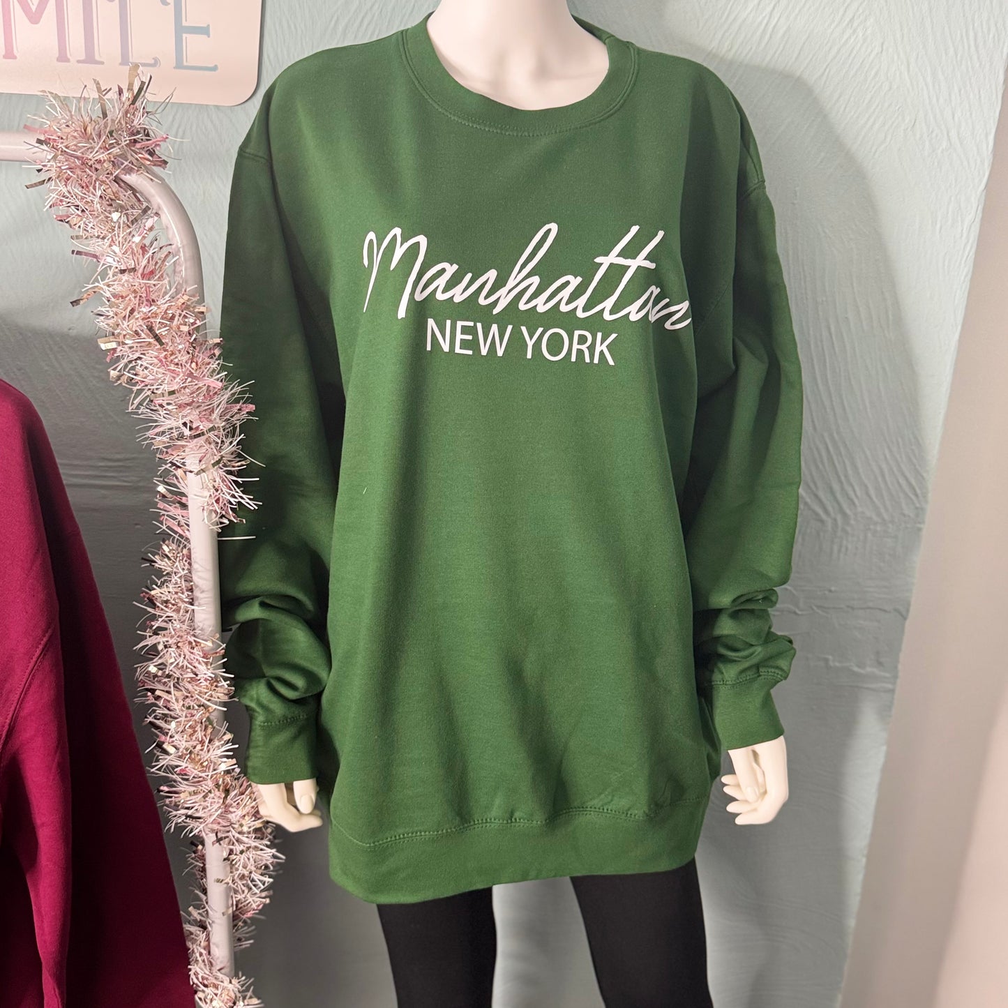 Winnie - Manhattan Oversized Fleeced Lined Sweatshirt -  Womenswear Crewneck.