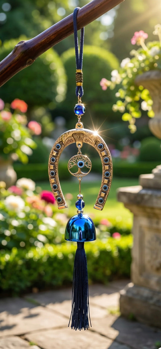 Evil Eye Horse Shoe Tassel Wind Chime