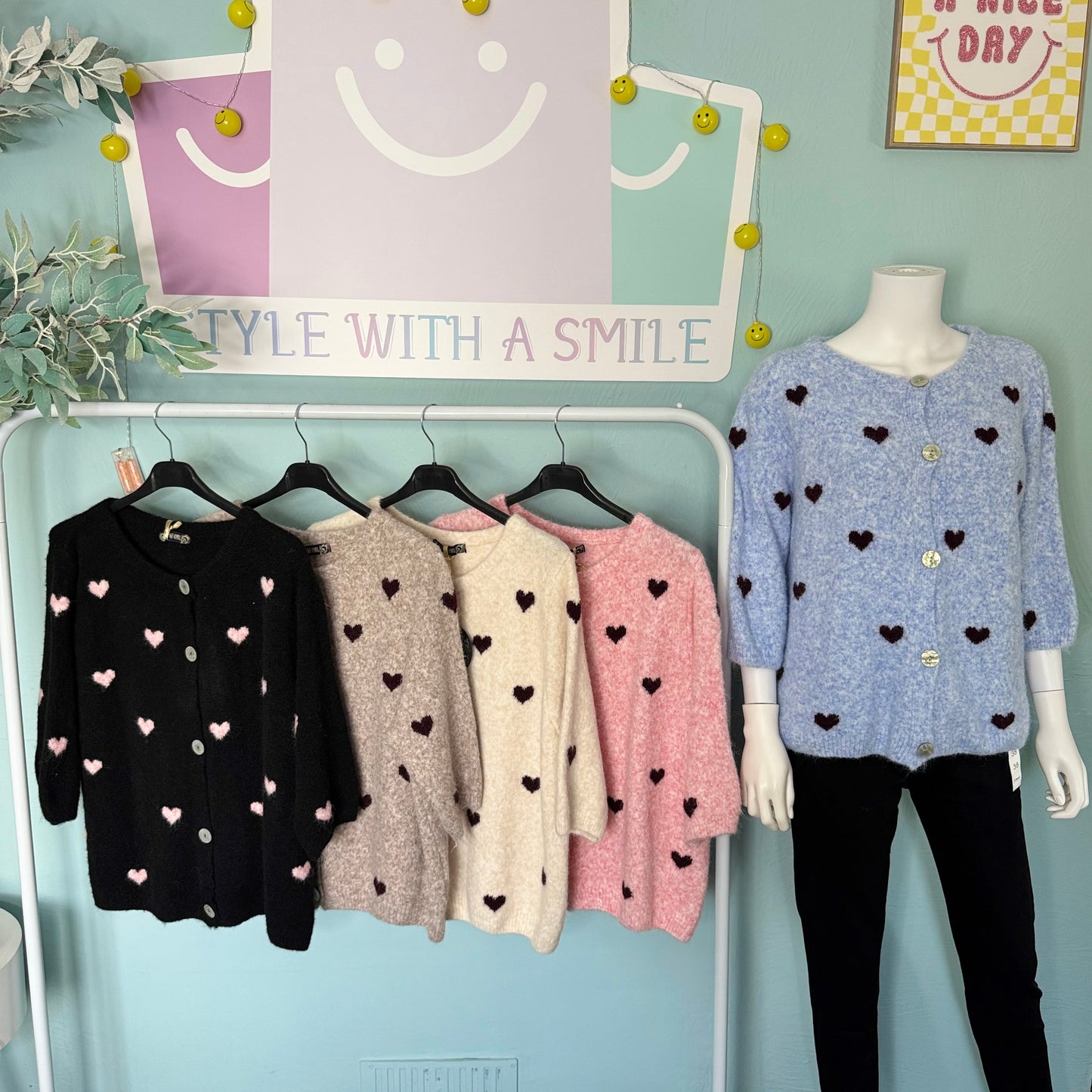 Margot - Heart Detailing Jumper/Cardigan -  Womenswear Knitwear.