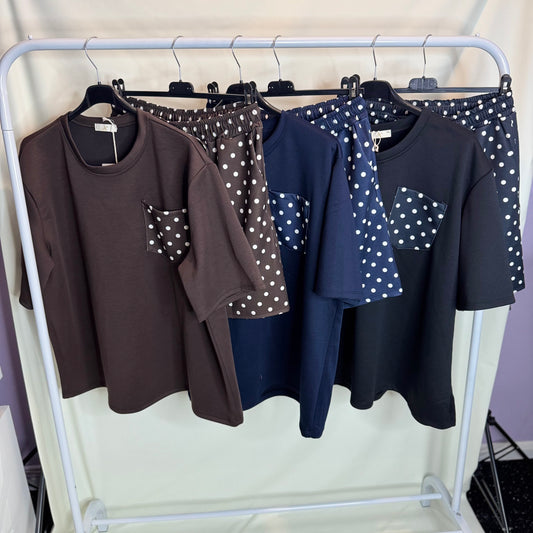 Imogen - Polka Dot Short and T Shirt Set