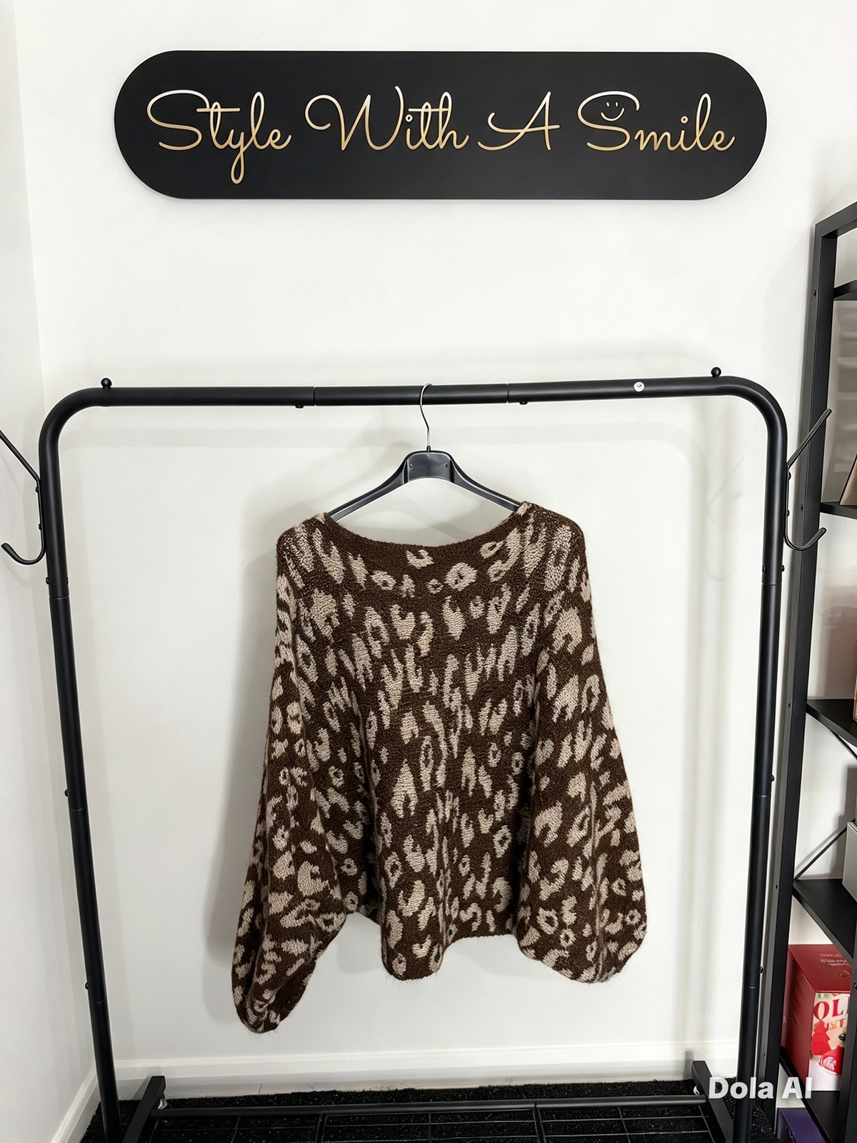 Sally - Leopard Print Button Detail Jumper