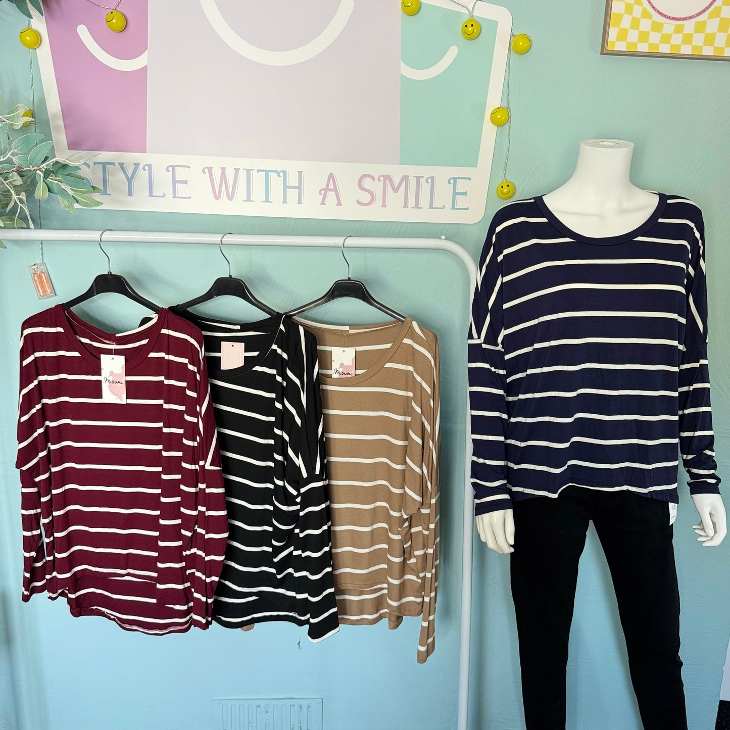 Layla - Stripe Everyday Basic Top -  Womenswear Striped.