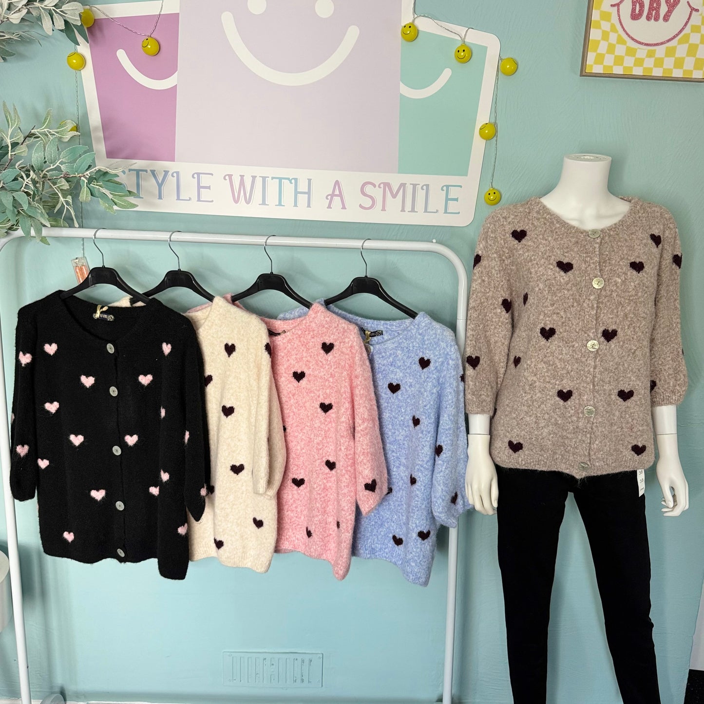 Margot - Heart Detailing Jumper/Cardigan -  Womenswear Knitwear.