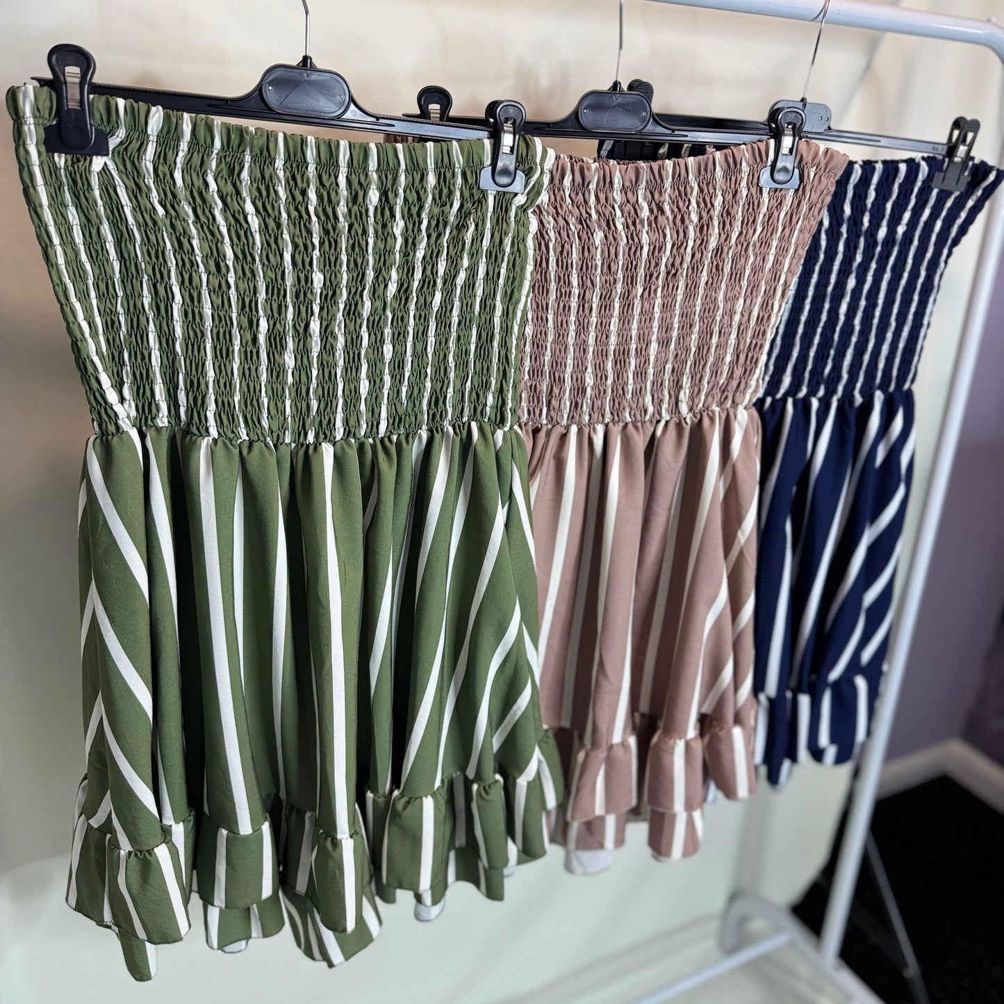 Shay - Bandeau Stripe Frill Playsuit