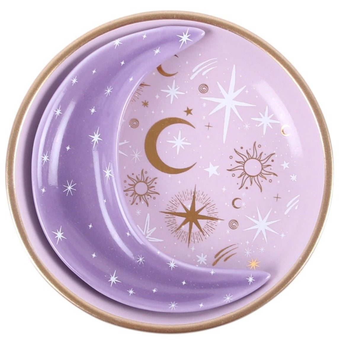 Pastel Skies Purple Moon Stacking Trinket Dish