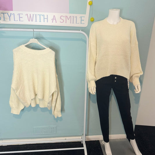 Serenity - Sparkle Dipped Hem Knitted Jumper - up to a UK 18 - Knitwear Womenswear