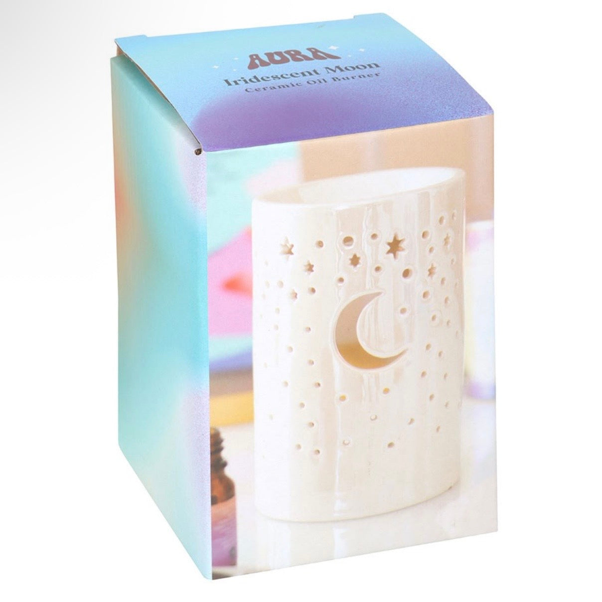 Iridescent Moon Pillar Oil Burner & Wax Warmer