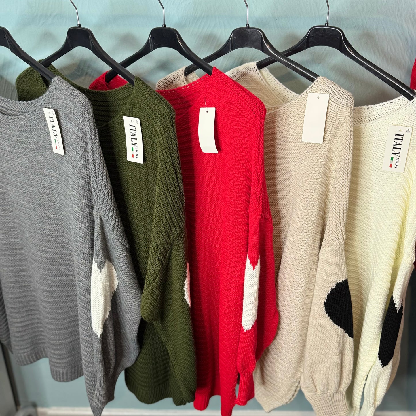 Sybil - Waffle Knit Jumper With Heart Sleeves -  Womenswear Knitwear.