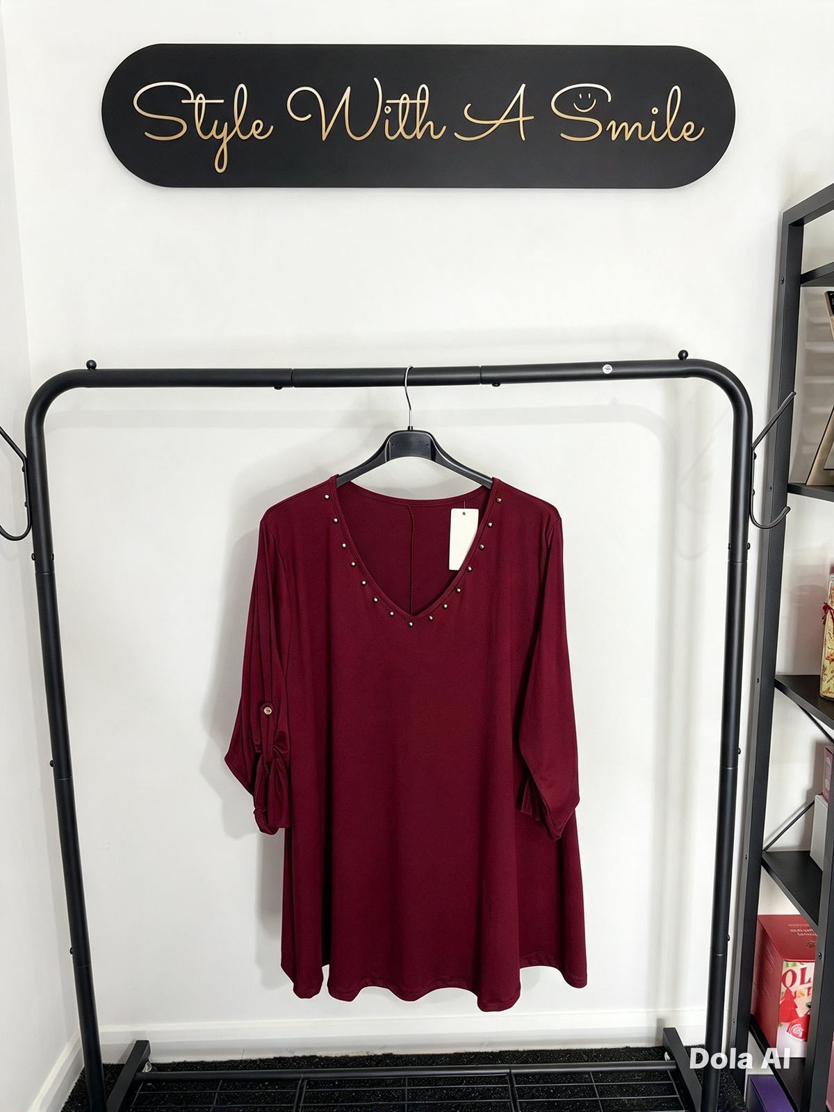 Sally - V Neck Studded Top