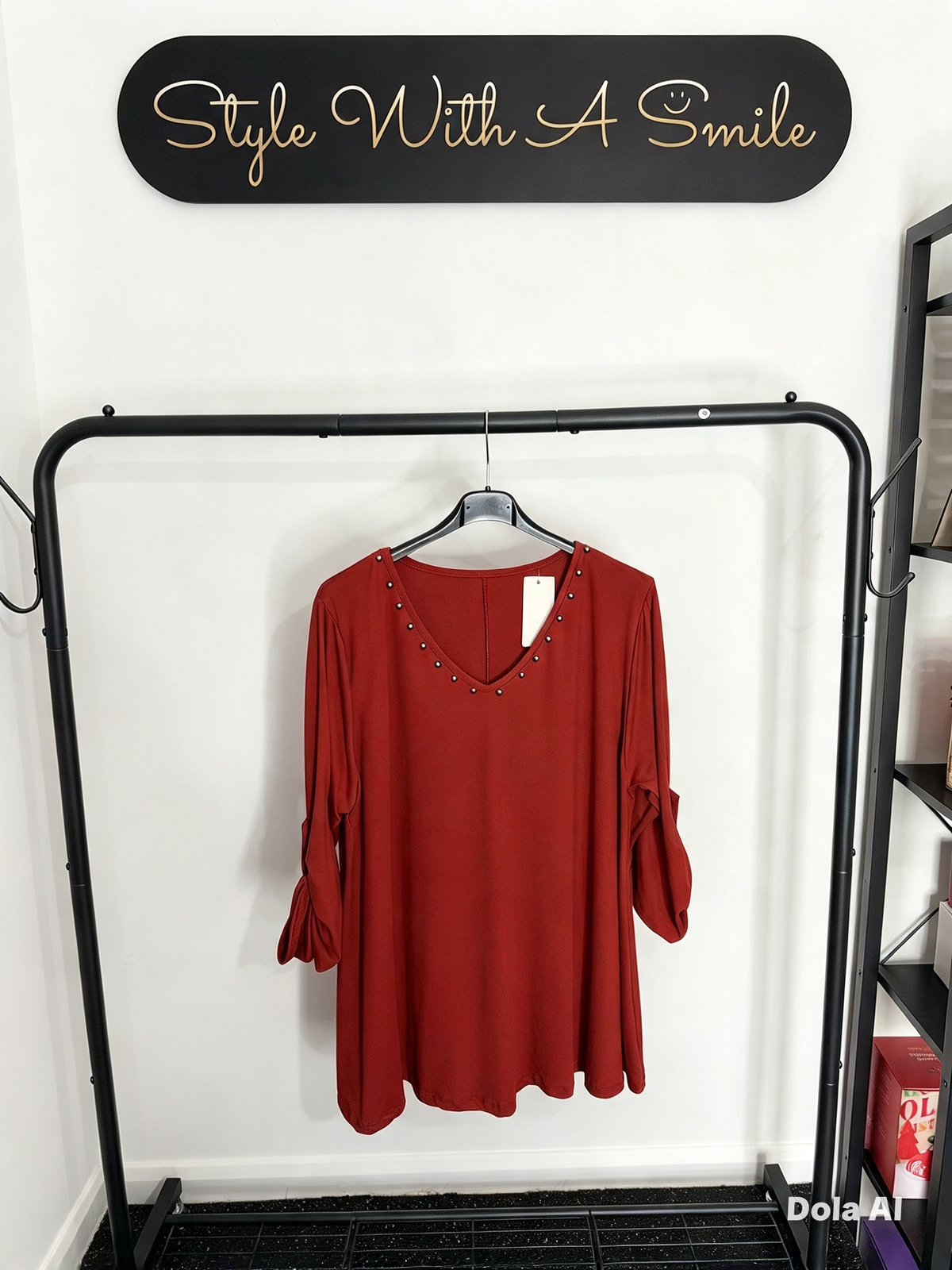Sally - V Neck Studded Top