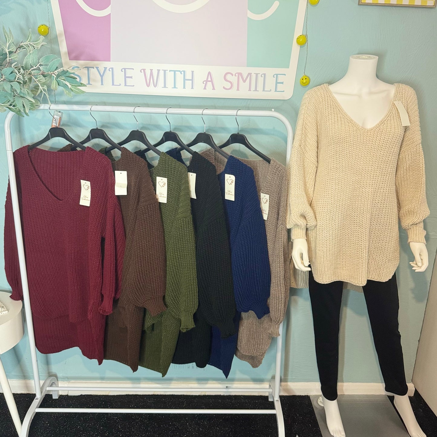 Dutty - Oversized Waffle Knit Dipped Hem Jumper - up to a UK 22 - Knitwear Womenswear