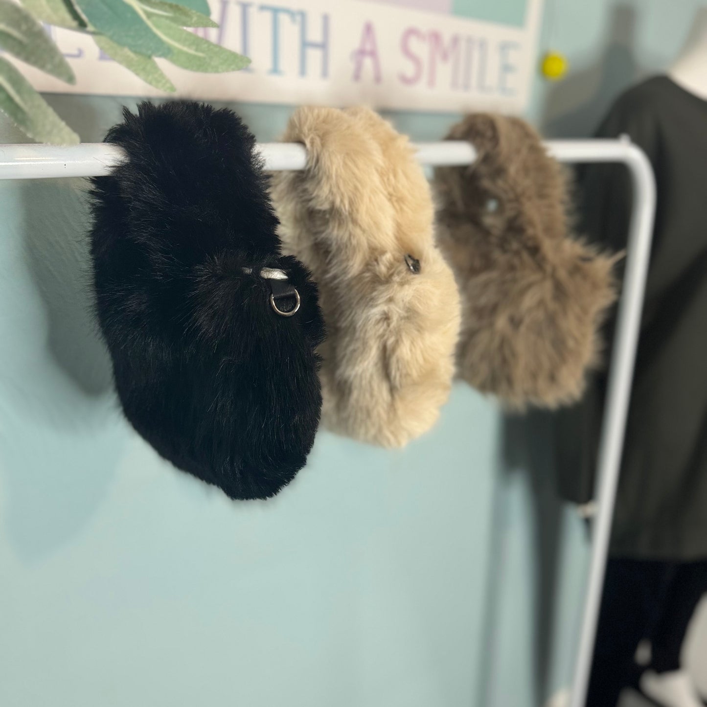 Alicia - Faux fur Mini Bag with cross body strap.