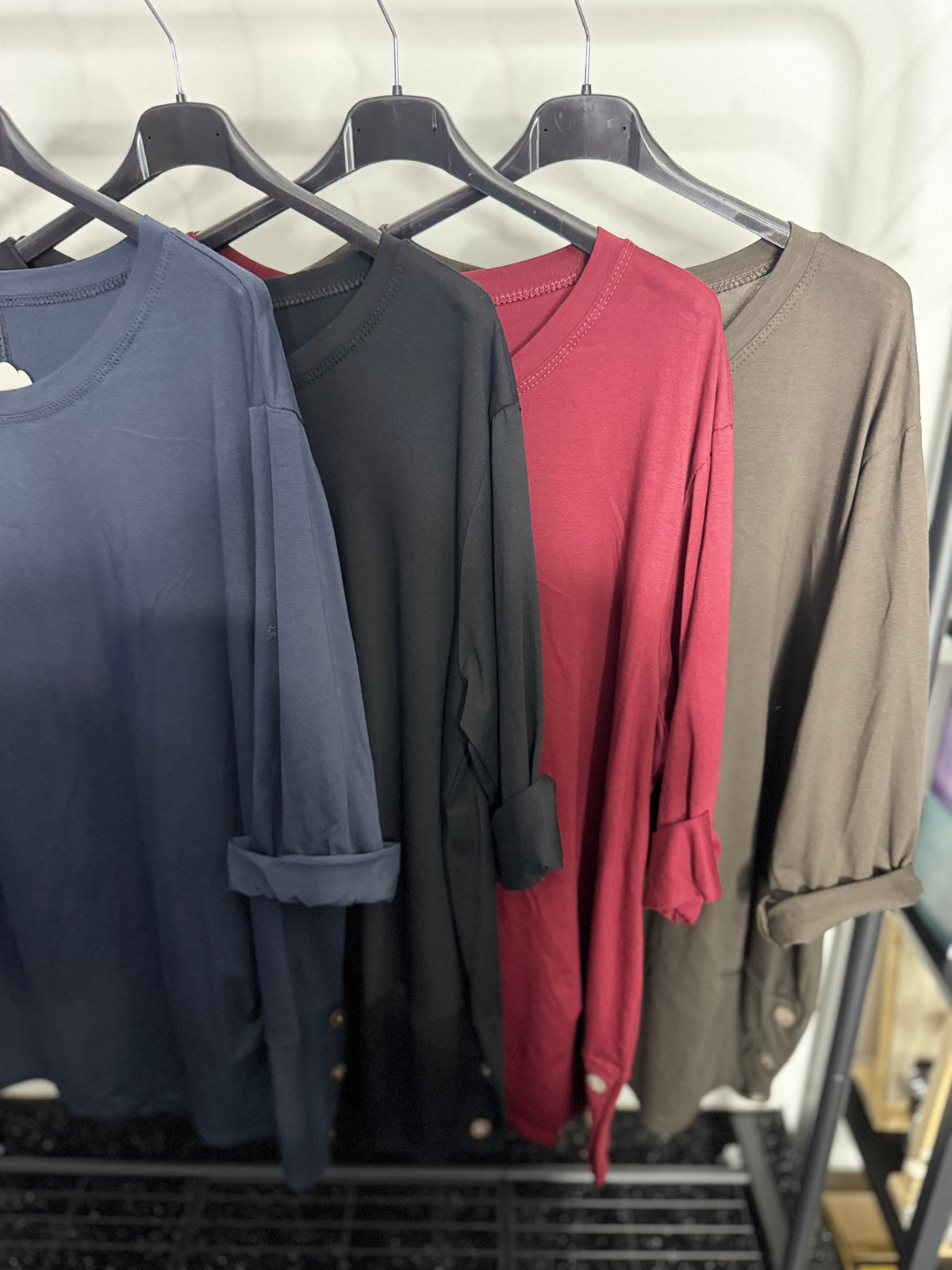 Sassy - Button Detail Long Sleeve Top