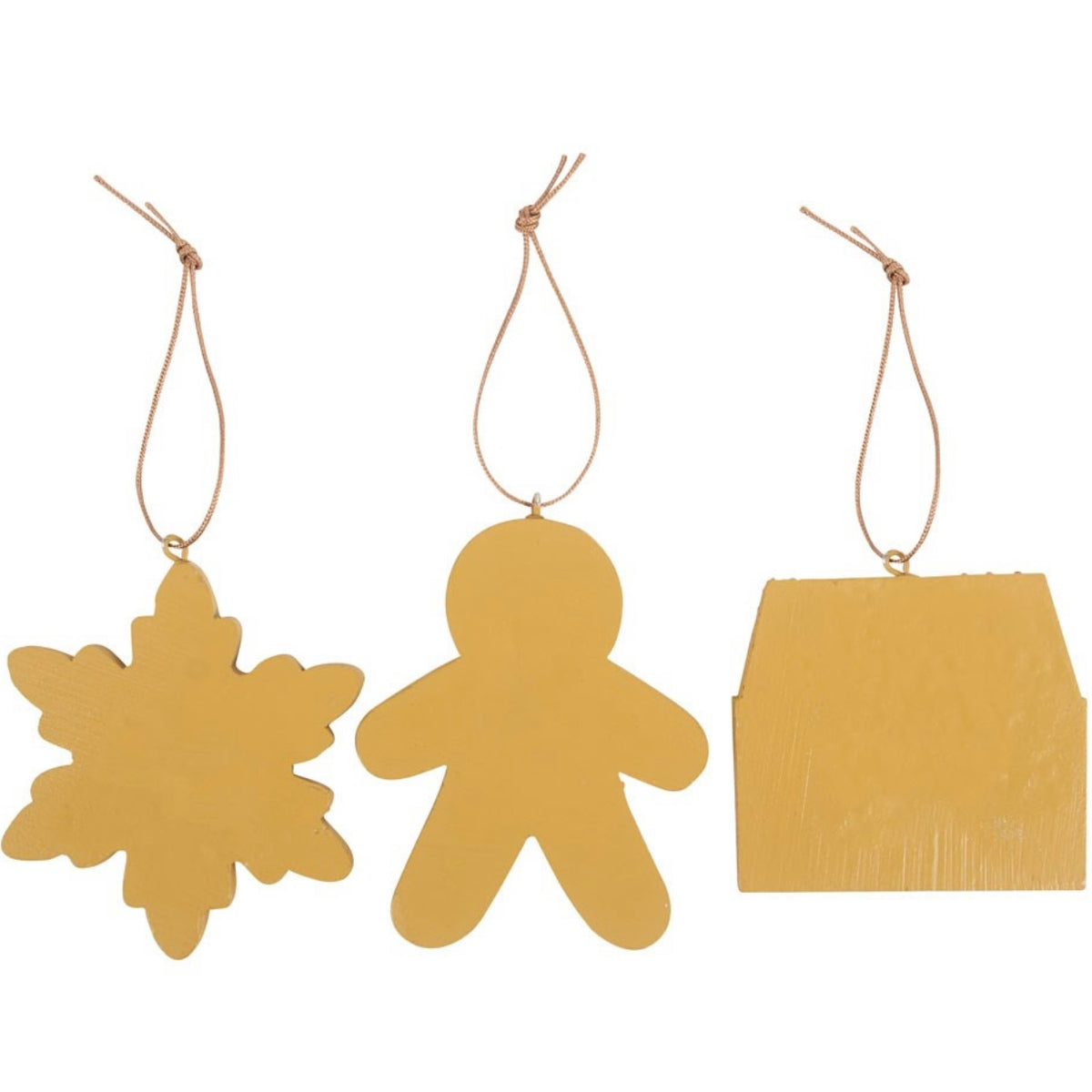 Set of 3 Hanging Gingerbread Christmas Decorations